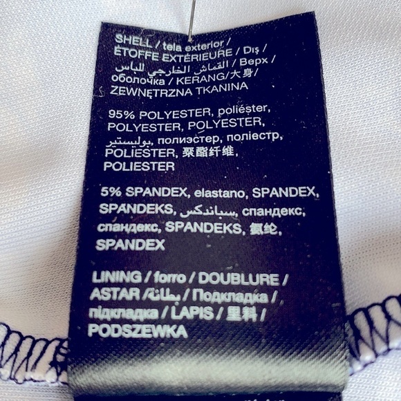 Bebe Swim Suit 1 Piece, Size M, Navy, Blue & White Print. - Picture 8 of 9